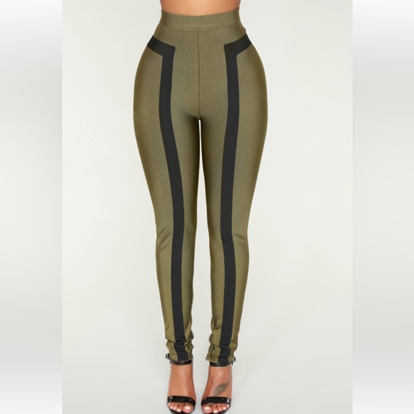 Fashion Nova Matching Olive Pants Set - Picture 9 of 16